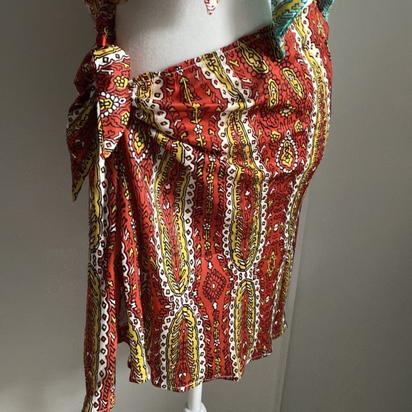 New Anthropologie Women’s 2 Piece Boho Resort Summer Skirt Crop Top Cover Up Set - Picture 3 of 8